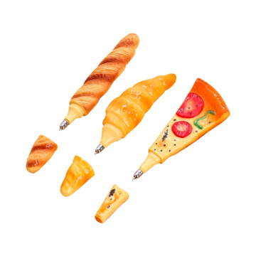 Dibujos animados gel pizza forma baguette bolígrafo pluma